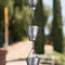 Aluminum Akira Cup Rain Chain Replacement Downspout for Gutters, Pewter Finish